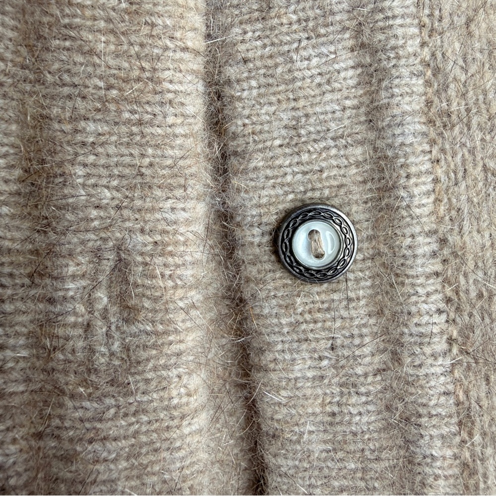 Lothlorian Luxury Wool NZ Possum Fibre Tan Cardigan Sweater XL - Picture 5 of 5
